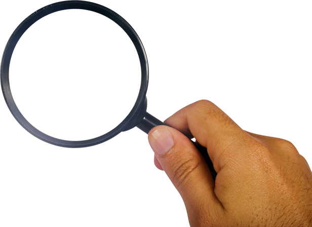 Hand with Magnifying Glass